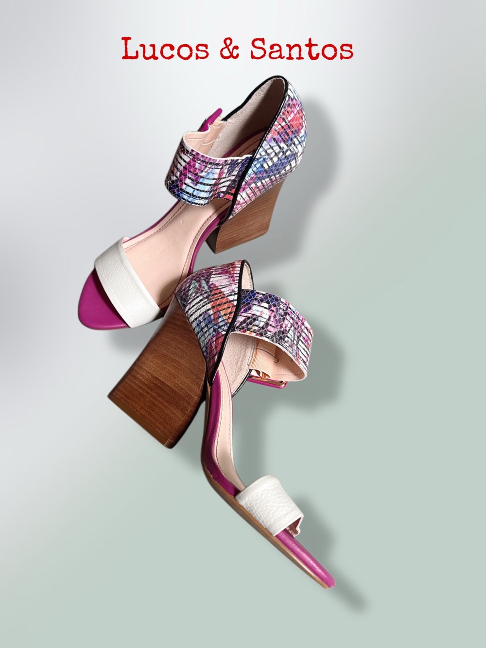 LUCOS & SANTOS -Print Block Heel Sandal